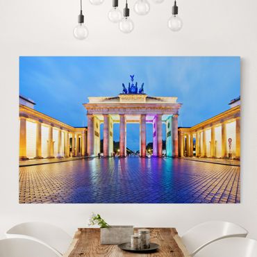 Impression sur toile - Illuminated Brandenburg Gate