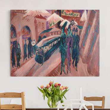 Impression sur toile - Ernst Ludwig Kirchner - Leipziger Street With Eectric Train