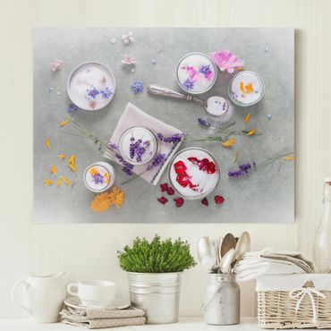 Impression sur toile - Edible Flowers With Lavender Sugar