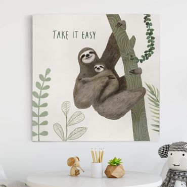 Impression sur toile - Sloth Sayings - Easy