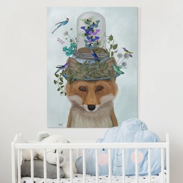 Impression sur toile - Fox With Butterfly Shut