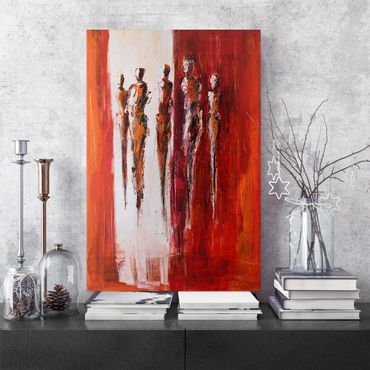 Impression sur toile - Five Figures In Red 01