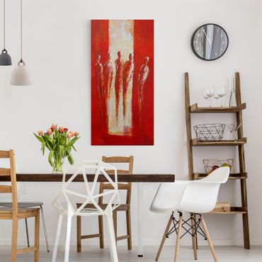 Impression sur toile - Five Figures In Red 02
