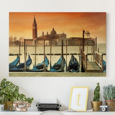 Impression sur toile - Gondolas In Venice
