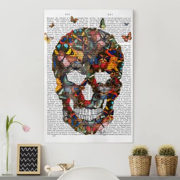 Impression sur toile - Scary Reading - Butterfly Skull