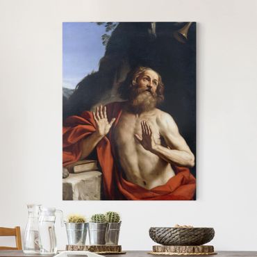 Impression sur toile - Guercino - Saint Jerome in the Wilderness