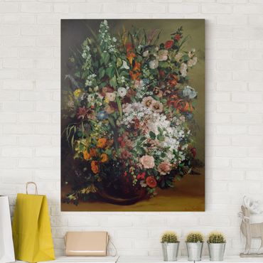 Impression sur toile - Gustave Courbet - Bouquet of Flowers in a Vase