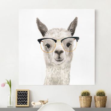 Impression sur toile - Hip Lama With Glasses I