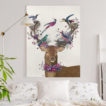 Impression sur toile - Stag With Pigeons