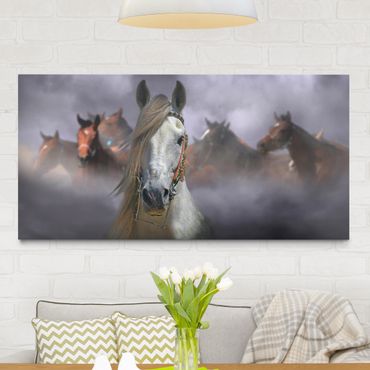 Impression sur toile - Horses in the Dust