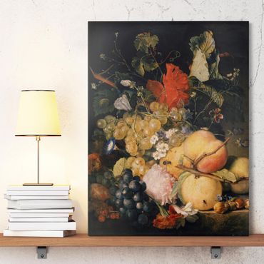 Impression sur toile - Jan van Huysum - Fruits, Flowers and Insects