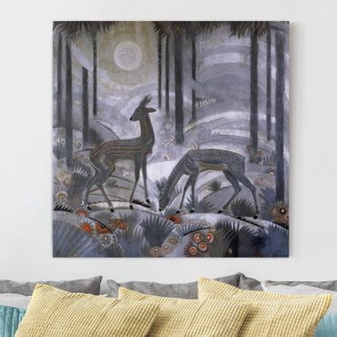 Impression sur toile - Jean Dunand - Gazelles – Lacquered Wood Panel