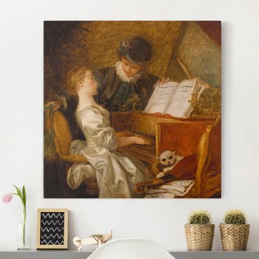 Impression sur toile - Jean Honoré Fragonard - The Piano Lesson