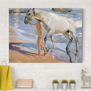 Impression sur toile - Joaquin Sorolla - The Horse’S Bath