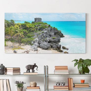 Impression sur toile - Caribbean Coast Tulum Ruins
