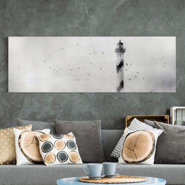 Impression sur toile - Lighthouse In The Fog