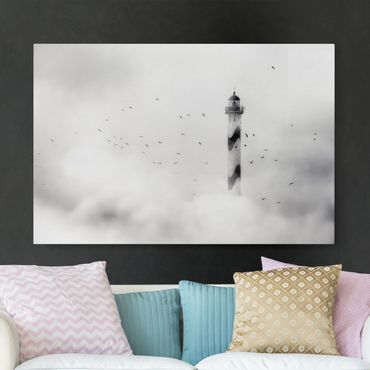 Impression sur toile - Lighthouse In The Fog