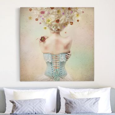Impression sur toile - Girl From The Flower Garden