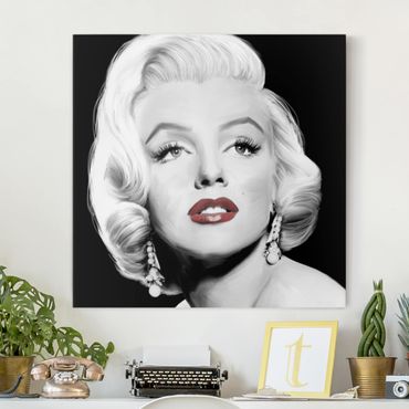 Impression sur toile - Marilyn With Earrings