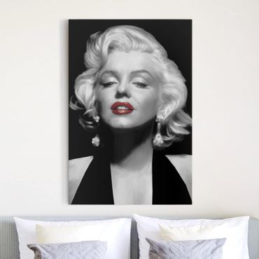 Impression sur toile - Marilyn With Red Lips
