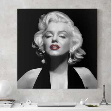 Impression sur toile - Marilyn With Red Lips