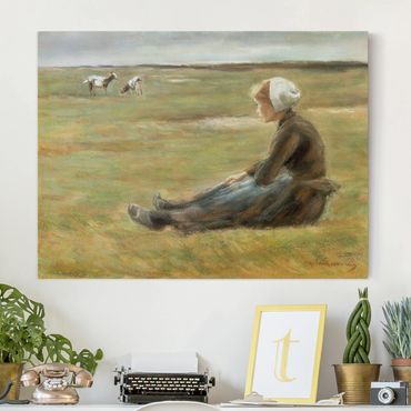 Impression sur toile - Max Liebermann - Goat Herdess In Sand Dunes