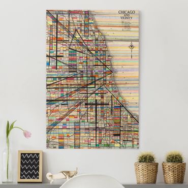 Impression sur toile - Modern Map Of Chicago