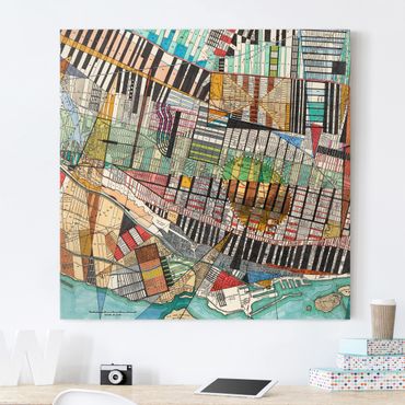 Impression sur toile - Modern Map Of Montreal