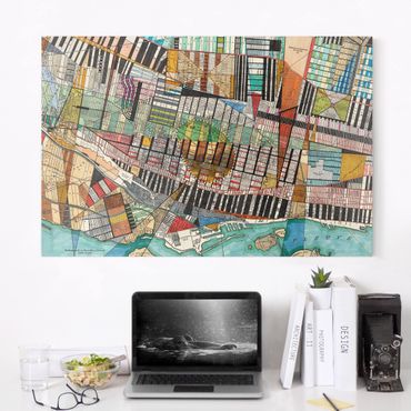 Impression sur toile - Modern Map Of Montreal