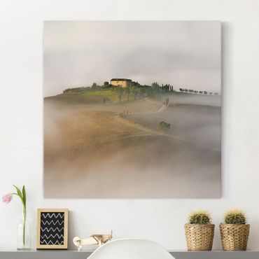 Impression sur toile - Morning Fog In The Tuscany