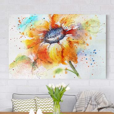Impression sur toile - Painted Sunflower