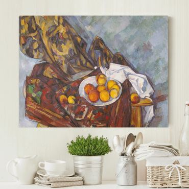 Impression sur toile - Paul Cézanne - Still Life, Flower Curtain, And Fruits