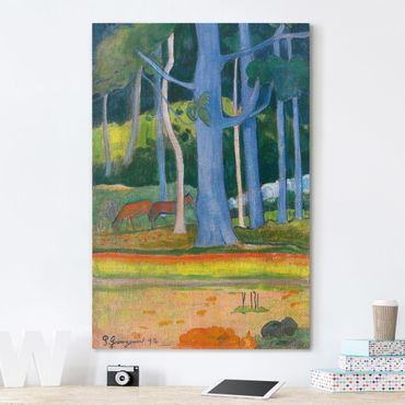 Impression sur toile - Paul Gauguin - Landscape with blue Tree Trunks