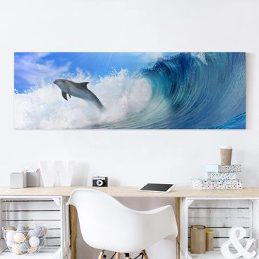 Impression sur toile - Playing Dolphins