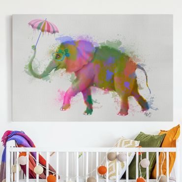 Impression sur toile - Rainbow Splash Elephant