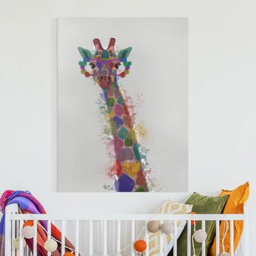 Impression sur toile - Rainbow Splash Giraffe