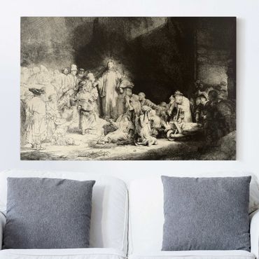 Impression sur toile - Rembrandt van Rijn - Christ healing the Sick. The Hundred Guilder