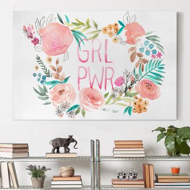 Impression sur toile - Pink Flowers - Girl Power