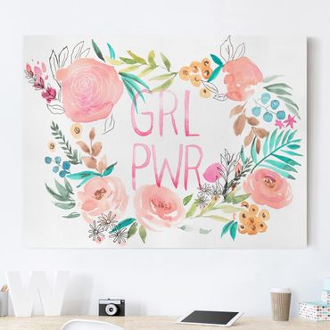 Impression sur toile - Pink Flowers - Girl Power