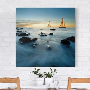 Impression sur toile - Sailboats On the Ocean
