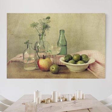 Impression sur toile - Still Life with Bottles