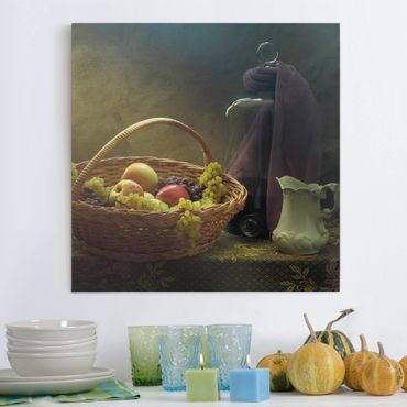 Impression sur toile - Still Life With Fruit Basket