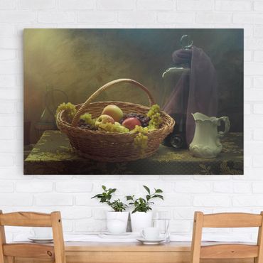 Impression sur toile - Still Life With Fruit Basket