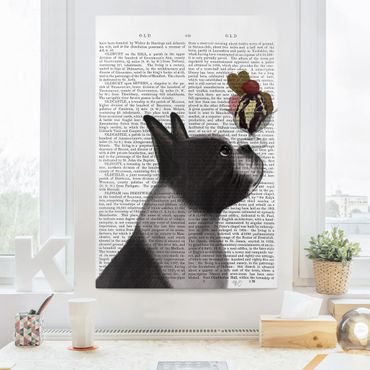 Impression sur toile - Animal Reading - Terrier With Ice