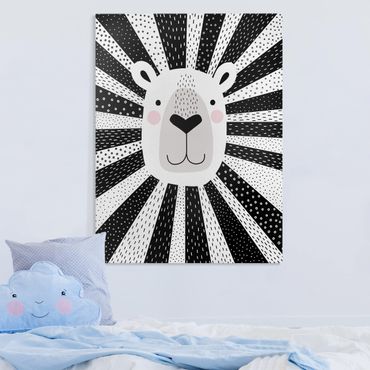 Impression sur toile - Zoo With Patterns - Lion