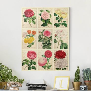 Impression sur toile - Vintage Floral Collage