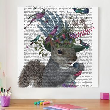 Impression sur toile - Fowler - Squirrel With Acorns