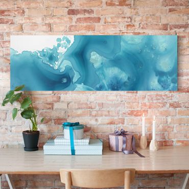 Impression sur toile - Wave Watercolour Turquoise II