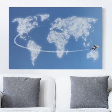 Impression sur toile - World travel above the clouds