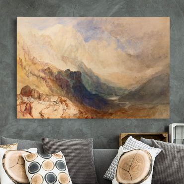 Impression sur toile - William Turner - View along an Alpine Valley, possibly the Val d'Aosta